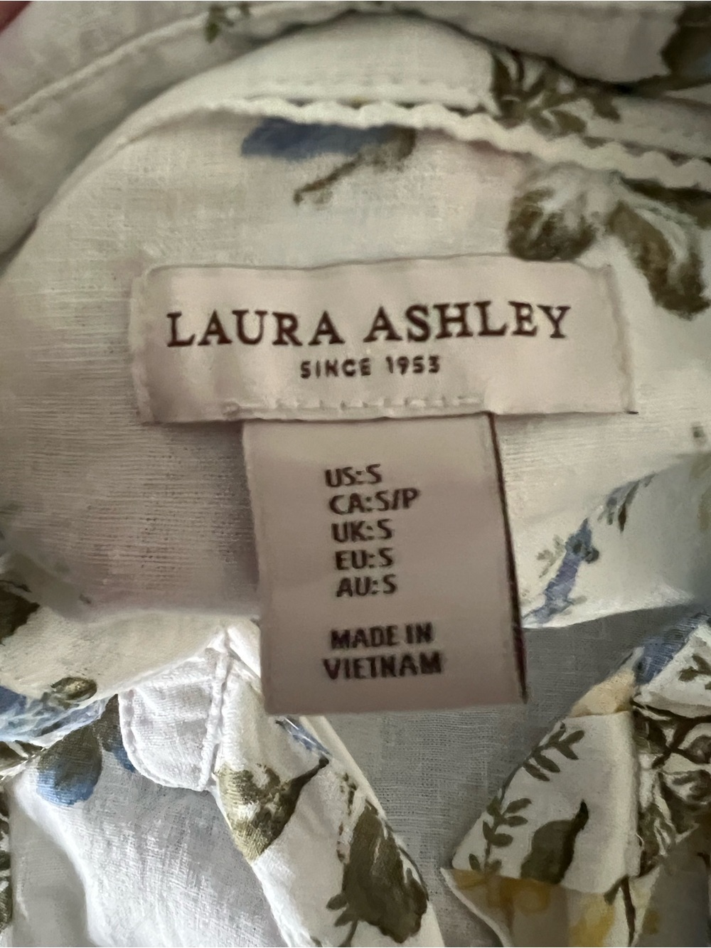 Laura Ashley White Maxi Dress with Blue & Yellow Floral Print - Picture 2 of 2